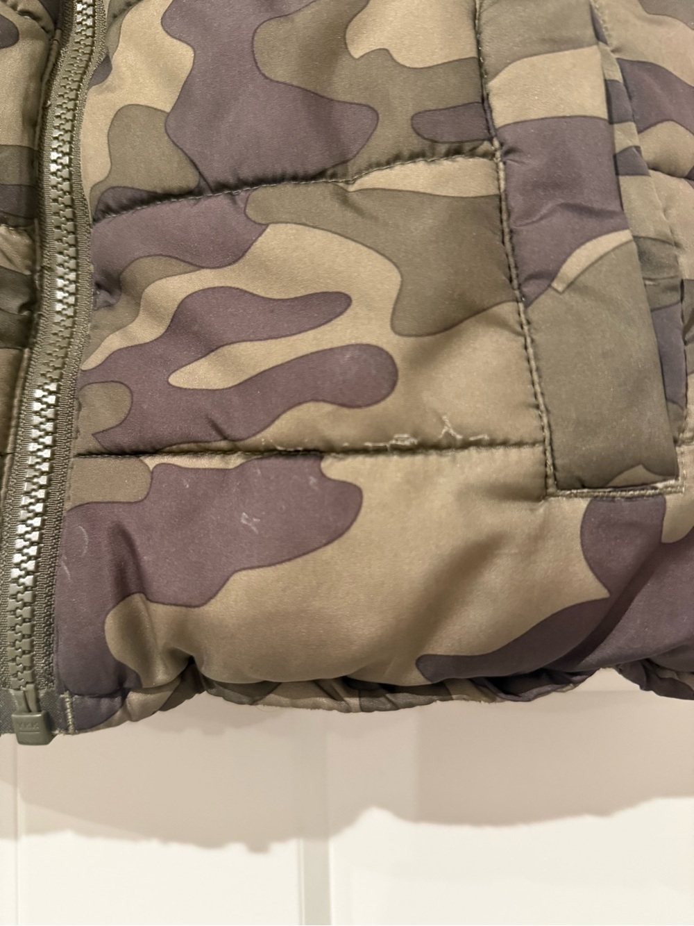 Crazy 8 Camo Puffer Vest in Olive & Dark Green - Picture 2 of 5